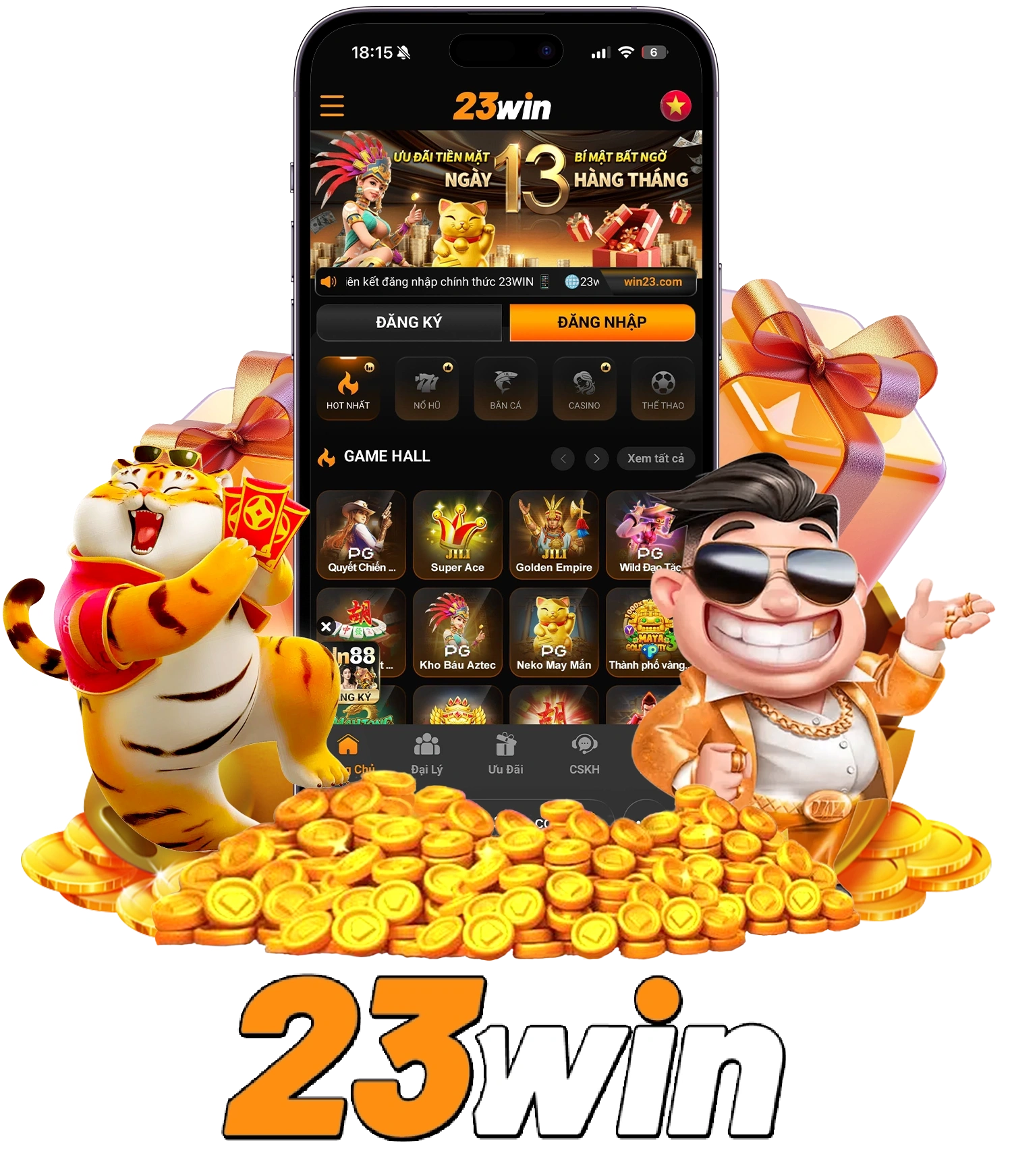 Ứng dụng di động, thông báo và bảo mật thiết bị trên 23Win